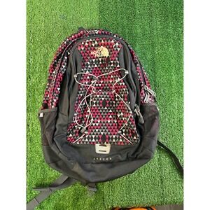 The North Face Jester Backpack Pink Black Geometric Triangle Print Daypack